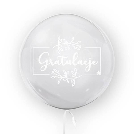 BALON 45 CM – "GRATULACJE" BIAŁY