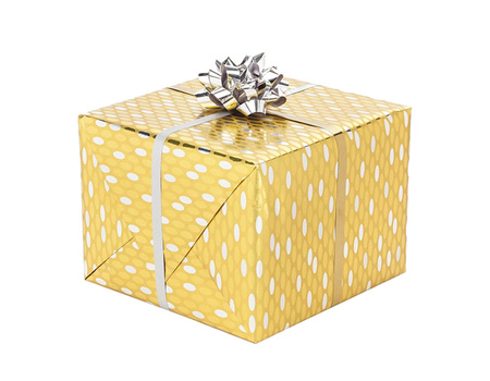 PAPIER PREZENTOWY ZŁOTY KROPKI 200 X 70 CM