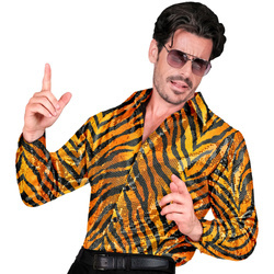 KOSZULA MĘSKA CEKINOWA KOLOROWA TYGRYS