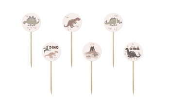 PIKERY NA TORT DINOZAURY 6 SZT