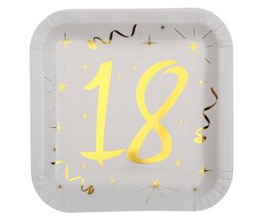 TALERZYKI PAPIEROWE ZŁOTA 18 23 X 23 CM 10 SZT.