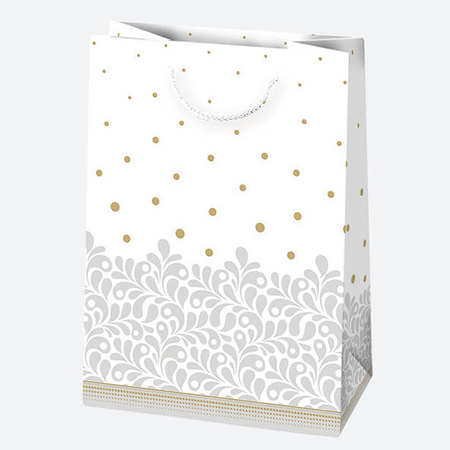 TORBA NA PREZENTY KROPKI 23X32X11 CM