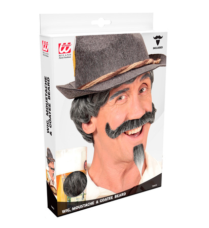 PERUKA BAWARSKA SIWA+WĄS+BRODA