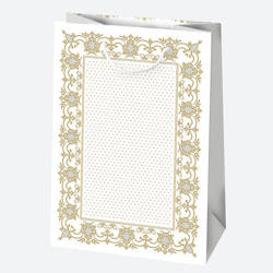 TORBA PREZENTOWA ZŁOTA 23X32X11 CM