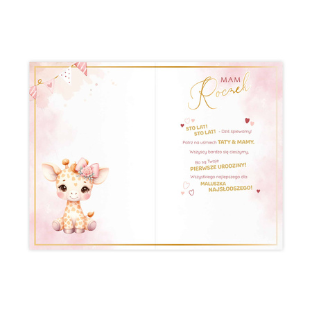 KARTKA MAM ROCZEK ŻYRAFA