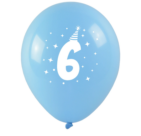 BALONY LATEKSOWE URODZINOWE 6 CYFRA 3 SZT 28 CM 