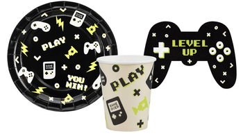 ZESTAW GAMER GRACZ TALERZYKI+KUBECZKI+SERWETKI