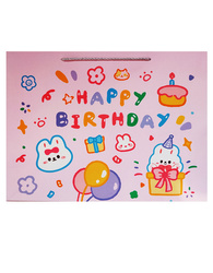 TORBA PREZENTOWA HAPPY BIRTHDAY RÓŻOWA 42 X 33 X 15 CM