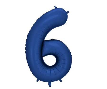 BALON FOLIOWY CYFRA 6 86CM GRANAT