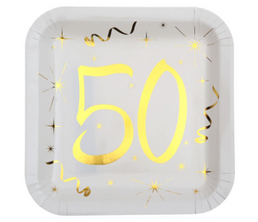 TALERZYKI PAPIEROWE ZŁOTA 50 23 X 23 CM 10 SZT.