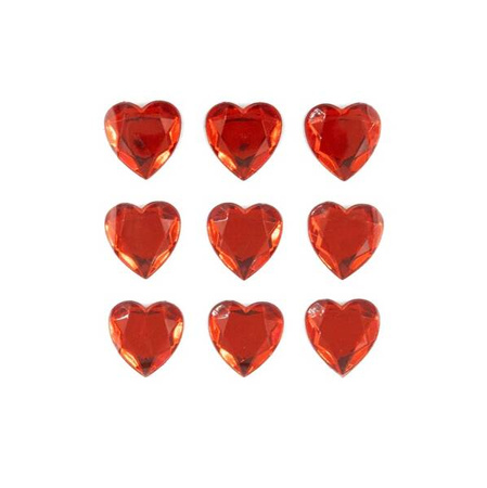 NAKLEJKI RUBINOWE SERCA 9 SZT.