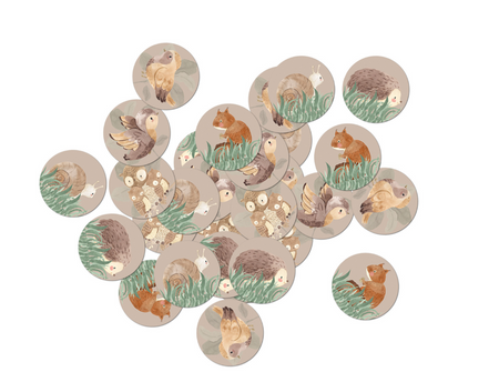 KONFETTI URODZINOWE LEŚNE ZWIERZĄTKA 36 SZT.