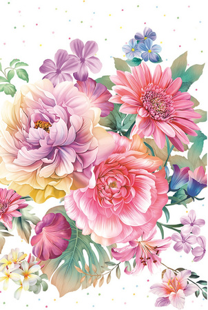 OBRUS PAPIEROWY RÓŻOWE KWIATY 120 X 180 CM