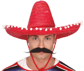 SOMBRERO MEKSYKAŃSKIE MALINOWE CZERWONE 50CM