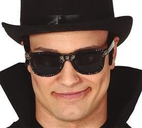 OKULARY CZARNE Z CZASZKĄ