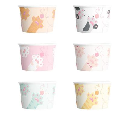 KUBECZKI NA LODY KOTKI 150 ML 6 SZT