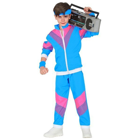 STRÓJ DRES LATA 80 NIEBIESKI DZIECIĘCY