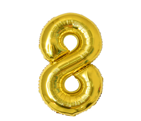 BALON CYFRA 8 ZŁOTY 100 CM