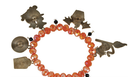 BRANSOLETKA Z WISIORKAMI POMARAŃCZOWA HALLOWEEN 