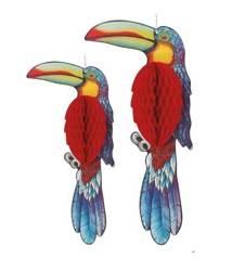 DEKORACJA  KOLOROWE TUKANY 2 SZT.