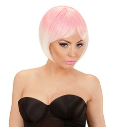 PERUKA DAMSKA SOMBRE BOB RÓŻOWA BIAŁA