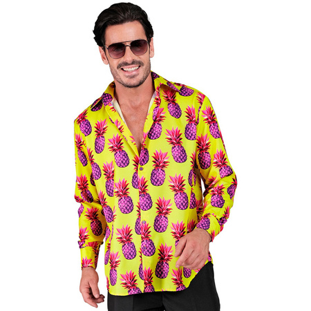 KOSZULA MĘSKA ŻÓŁTA ANANASY 
