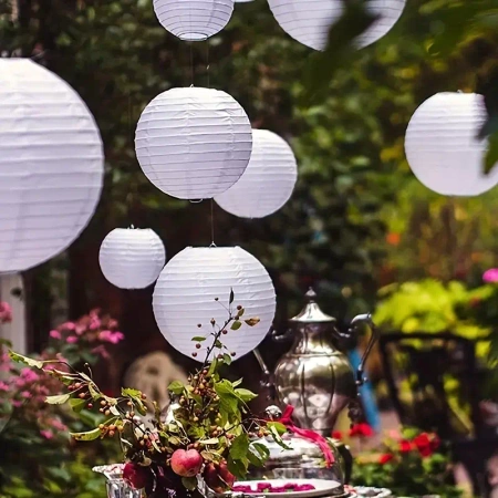 LAMPION PAPIEROWY BIAŁY 45 CM