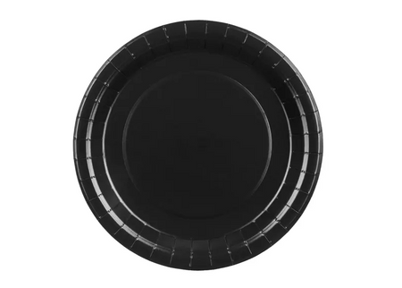 TALERZYKI PAPIEROWE CZARNE 23 CM 6 SZT