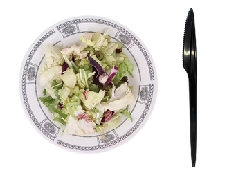 NOŻE WIELORAZOWE CZARNE 18 CM 8 SZT