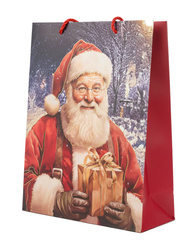 TOREBKA PREZENTOWA ŚWIĄTECZNA MIKOŁAJ 26 X 32 X 10 CM