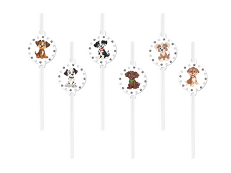 SŁOMKI PROSTE URODZINOWE PIESKI 6 SZT