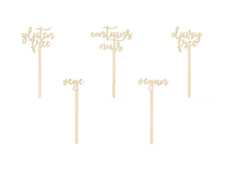 TOPPERY DREWNIANE NA SŁODKI STÓŁ 5 SZT.