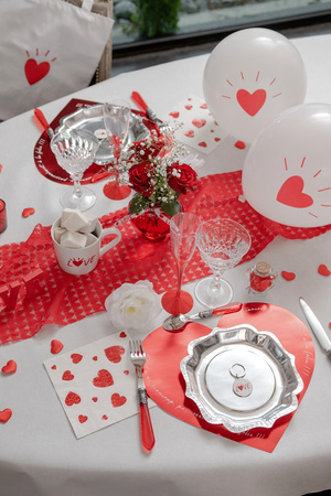 PODKŁADKA POD TALERZ CZERWONE SERCE 2 SZT 