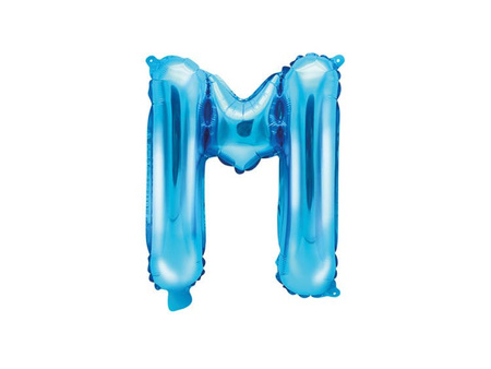 BALON FOLIOWY 35cm, LITERA M NIEBIESKA