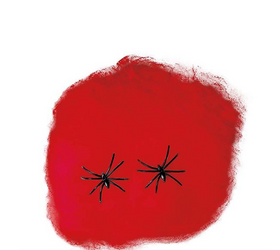 PAJĘCZYNA Z PAJĄKAMI CZERWONA 60 G HALLOWEEN