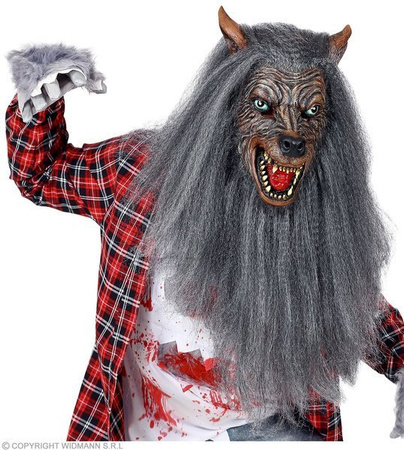 MASKA LATEKSOWA WILKOŁAK Z FUTREM