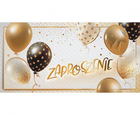 Zaproszenie urodzinowe Balony 17x8,5 cm 10 szt. impreza party urodziny