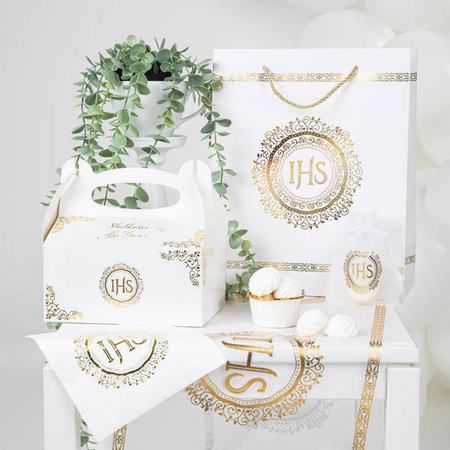 WORECZKI Z ORGANZY BIAŁE KOMUNIA ŚWIĘTA 10 SZT.