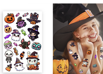 SZTUCZNE TATUAŻE ZWMYWALNE DZIECIĘCE POTWORKI HALLOWEEN
