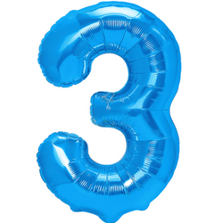 BALON FOLIOWY CYFRA 3 CIEMNONIEBIESKI 100 CM