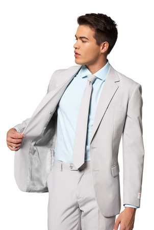 GARNITUR MĘSKI JASNY SZARY OPPOSUITS 