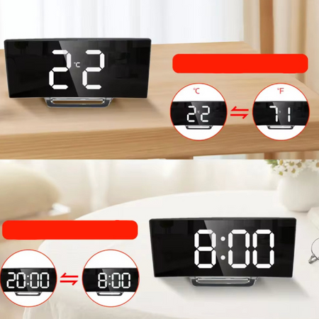 ZEGAR CYFROWY ELEKTRONICZNY BUDZIK LED