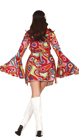 STRÓJ HIPISKI KOLOROWA SUKIENKA 
