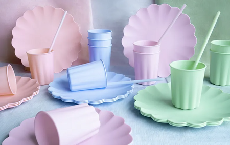 KUBECZKI PLASTIKOWE FALBANKA 220 ML ZIELONY 4 SZT