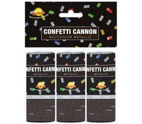 TUBA Z KONFETTI 11 CM WIELOKOLOROWE 3 SZT.