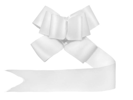 Wstążki ściągane malowane, biały, 5cm (1 op. / 10 szt.)