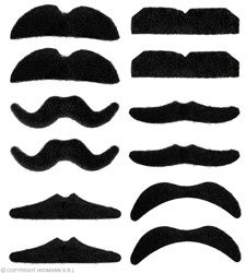 ZESTAW WĄSY CZARNE 12 SZT.