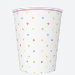 KUBECZKI PAPIEROWE KOLOROWE KROPKI 250 ML