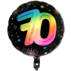 BALON FOLIOWY FIESTA 70 URODZINY 45 CM 1 SZT