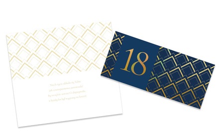 KOPERTA URODZINOWA 18 URODZINY GRANATOWA 